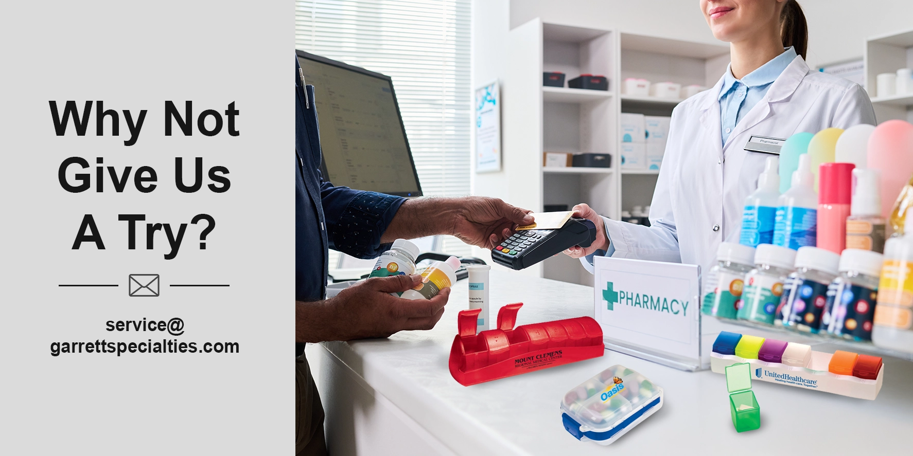 Custom Pill Boxes and Promotional Pill Organizers Pill boxes and pill organizers are multi-compartment containers designed to help you track, sort, and take your scheduled medications or vitamins on time