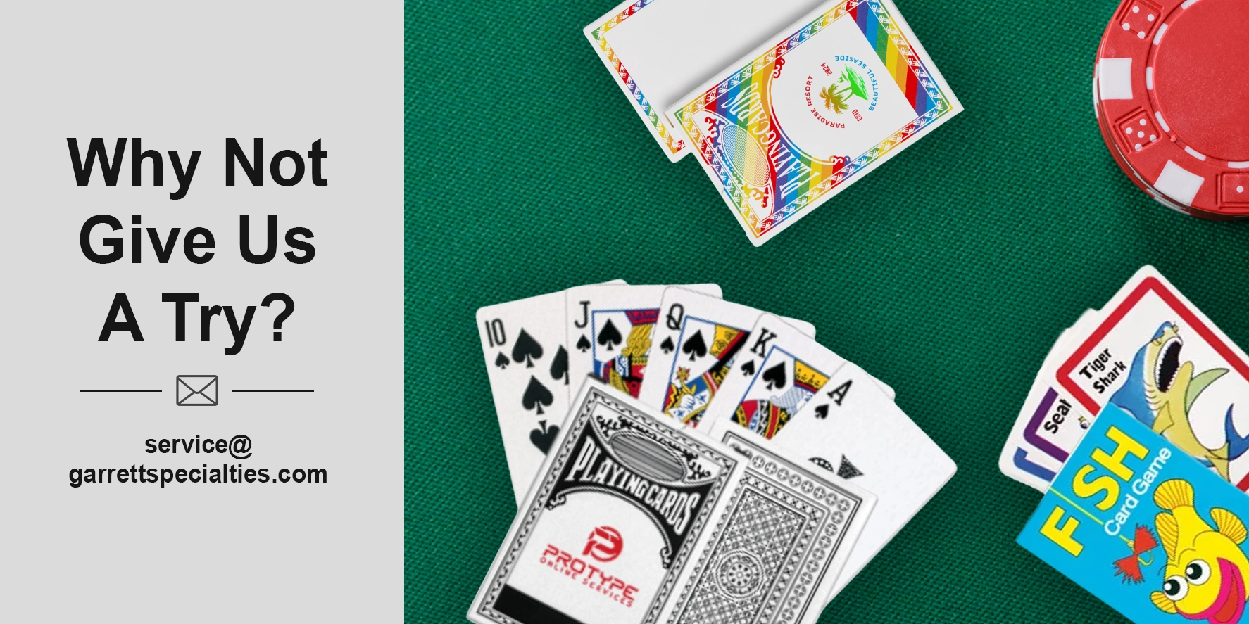 Promotional card decks for hotels, weddings, senior living communities and events