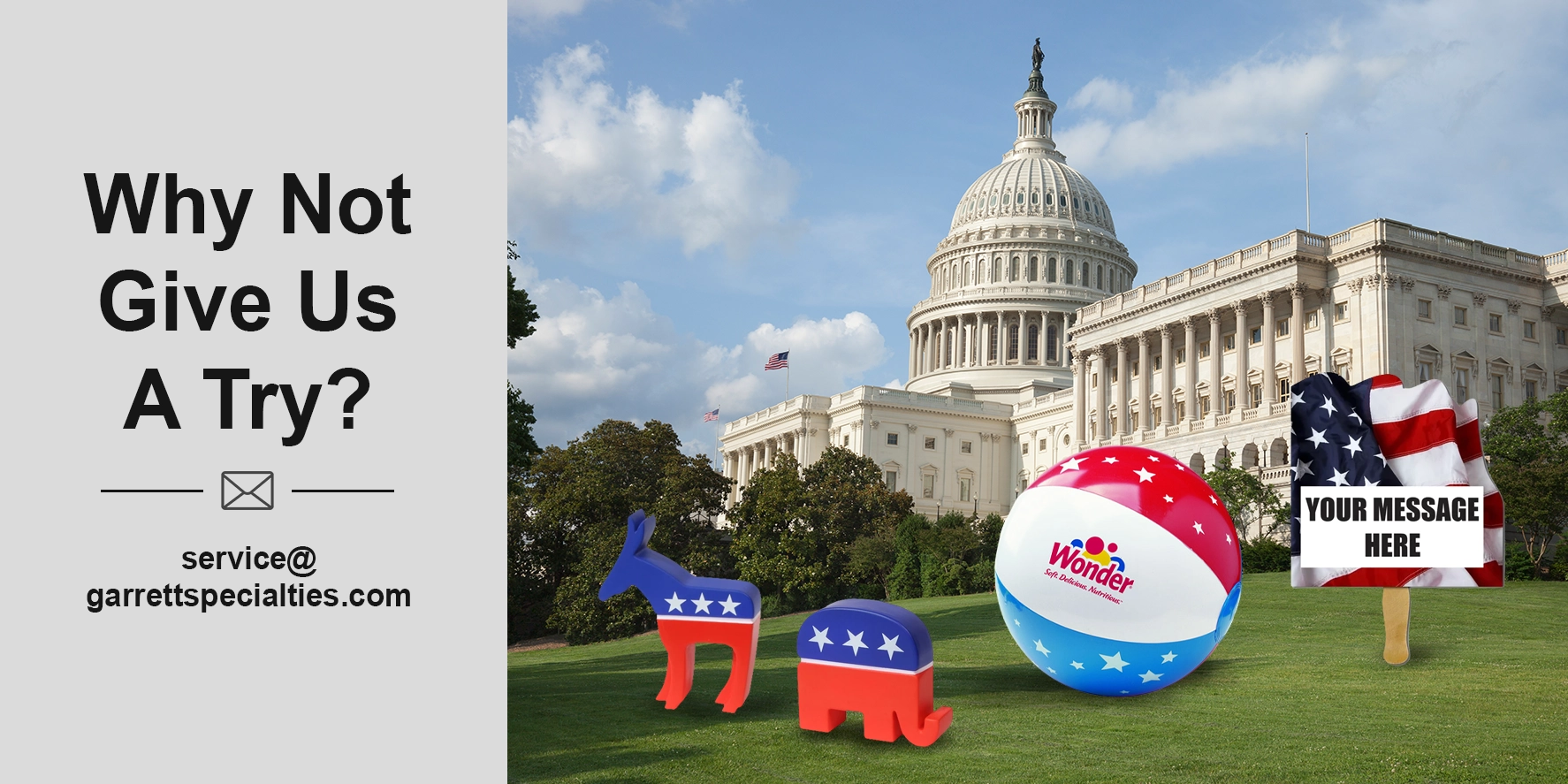 Common Types of Campaign Giveaways Political giveaways and campaign merchandise are traditional tools used to build name recognition, engage voters, and raise funds