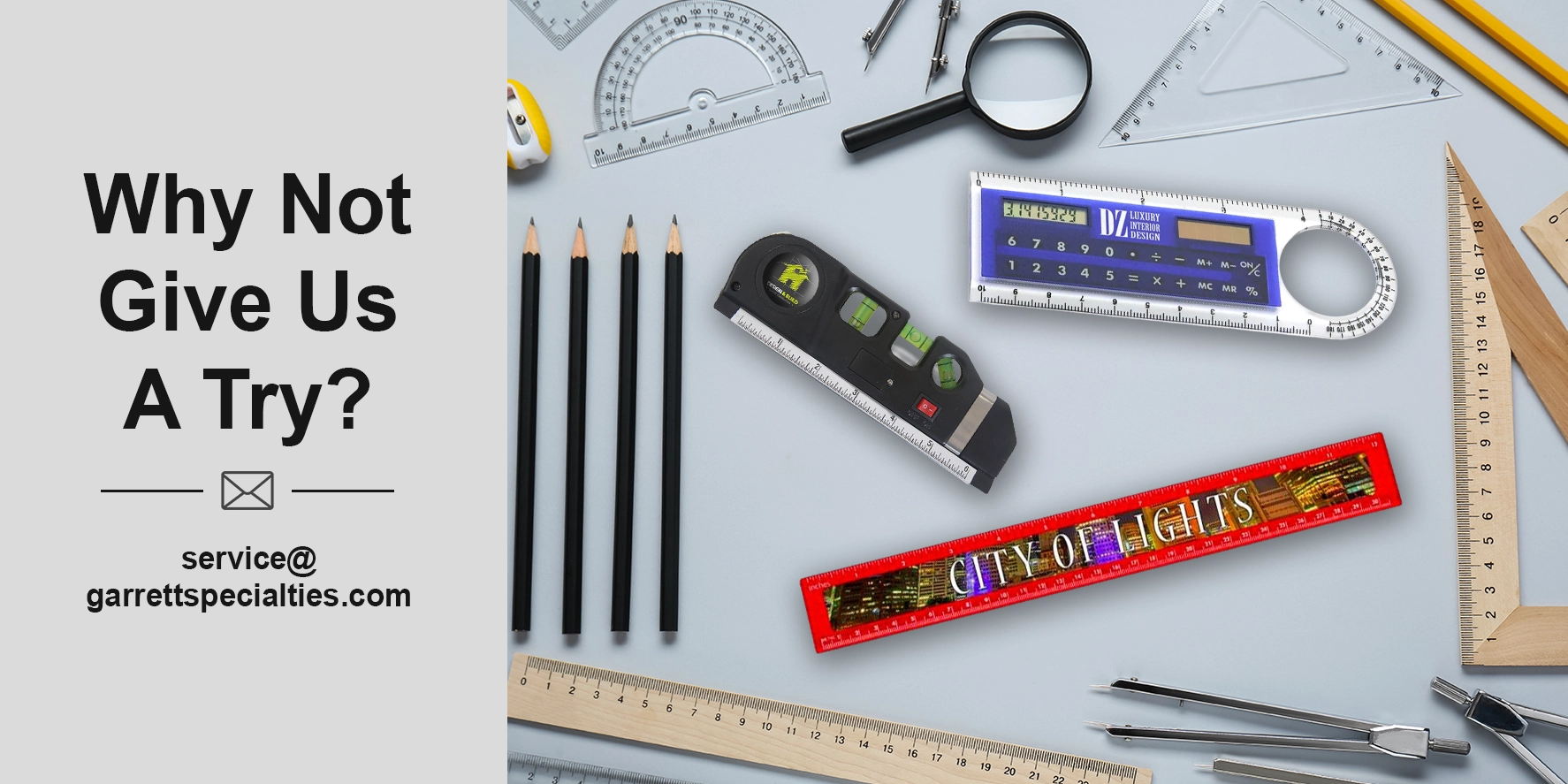 Custom Rulers the Perfect Measuring Tool Promotional and custom rulers are cost-effective, practical giveaways branded with a company logo, school name, or custom message for trade shows, classrooms, and corporate events