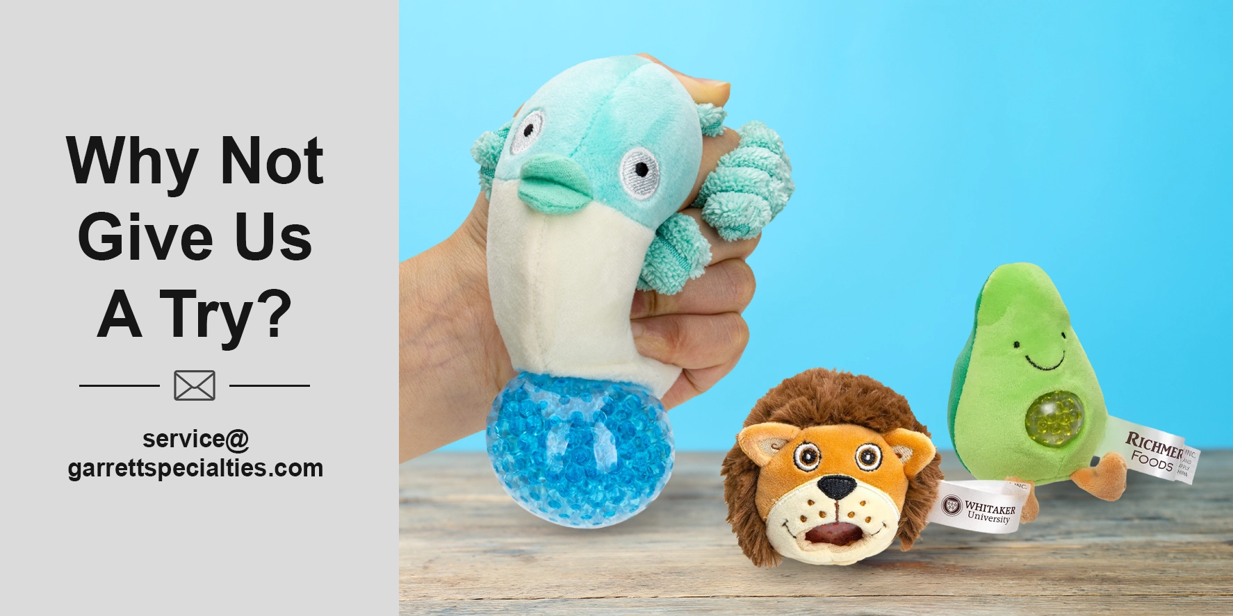 Stress Busters feature a soft plush exterior with gel sensory interior. When squeezed, a gel-bead ball appears, then retracts to its original form when relaxed. Provides fun and soothing entertainment for all ages