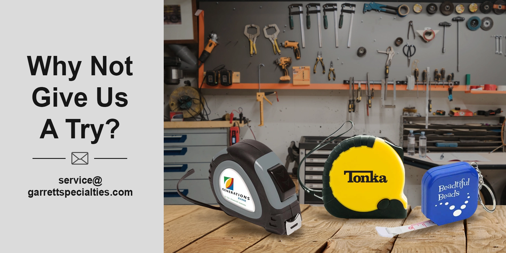 Custom tape measures and promotional measuring tools