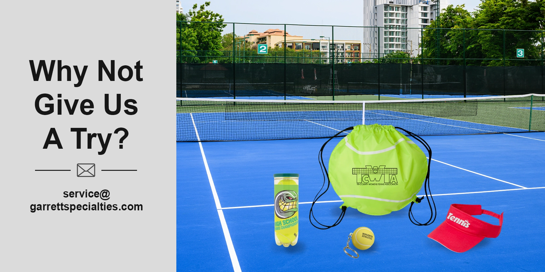 Custom tennis promotional items showcase your brand at tournaments, clubs, and tennis events