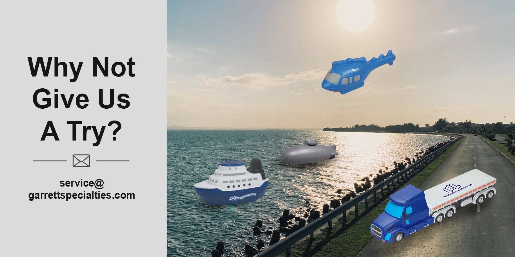 Custom Selection of Vehicle-Shaped Stress Balls Transportation stress balls are custom-shaped, stress balls designed like cars, trucks, airplanes, boats, and construction vehicles for corporate promotions and giveaways.