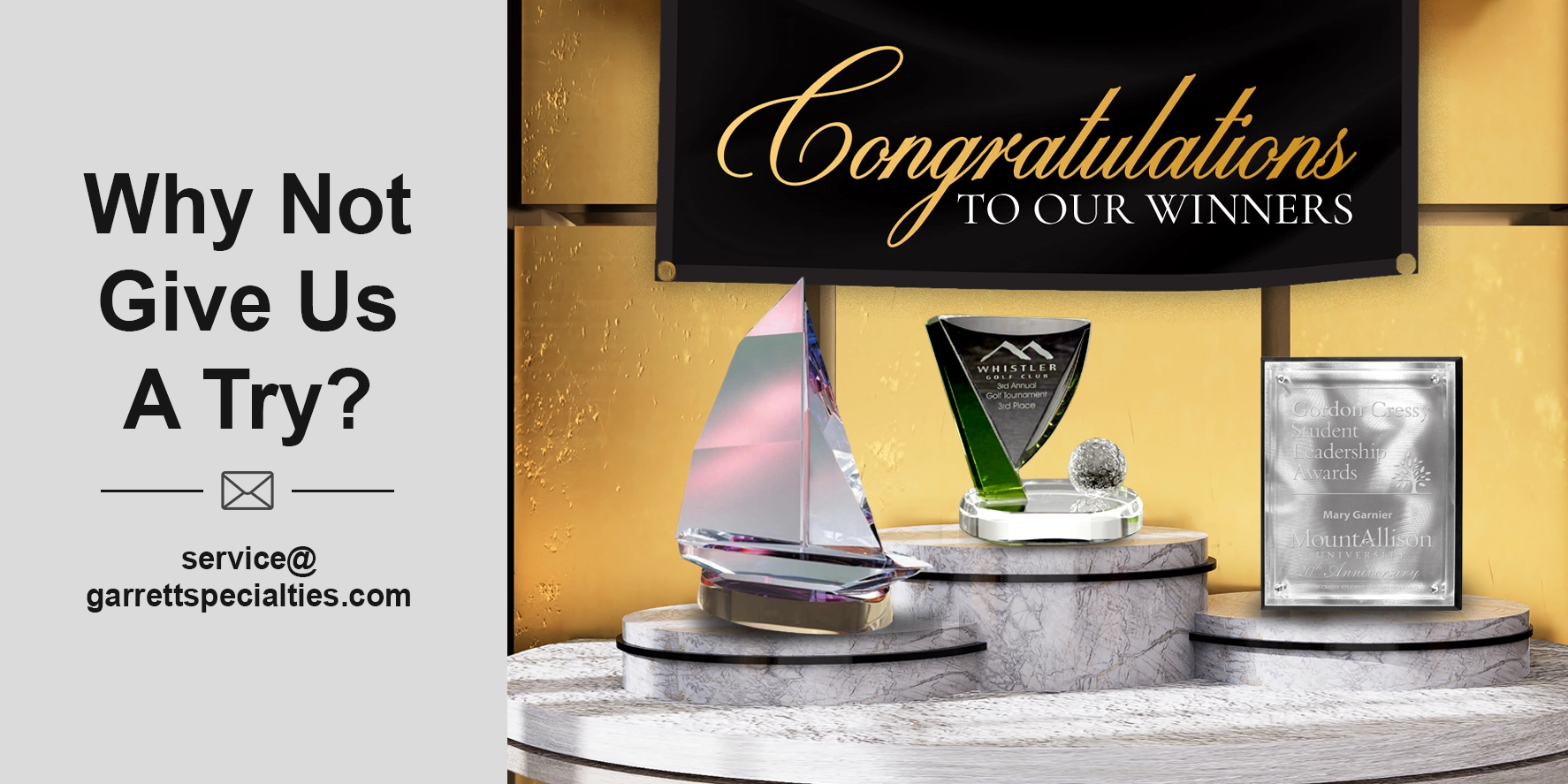 Trophies and plaques for recognition and achievement