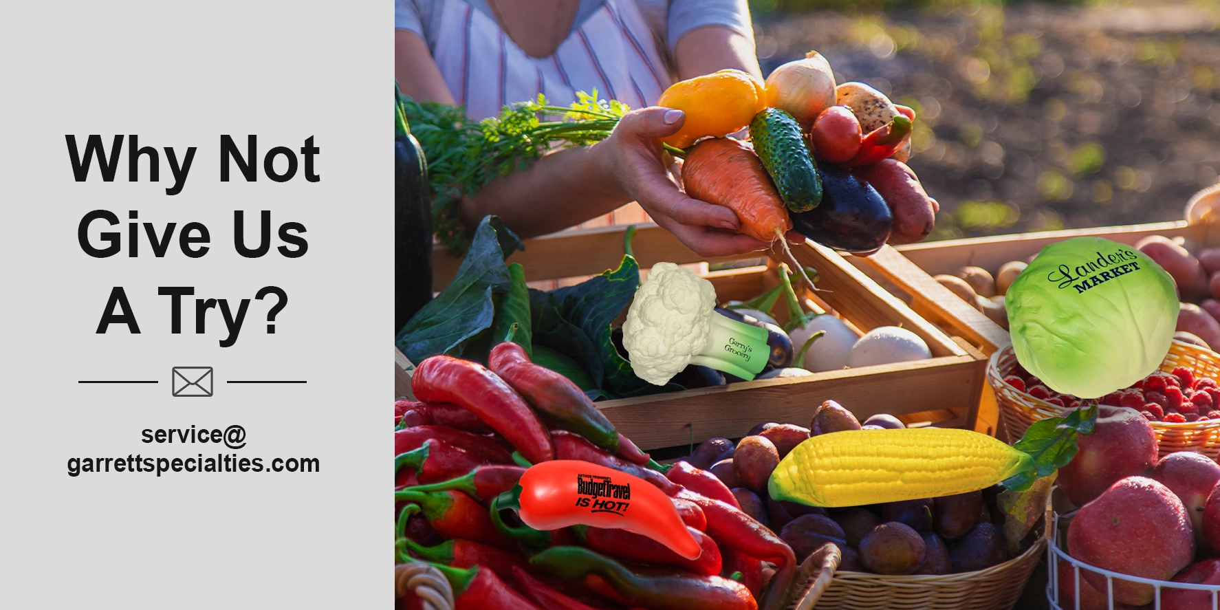 Vegetable stress balls and sensory toys come in popular produce shapes like carrots, eggplants, corn, and peas