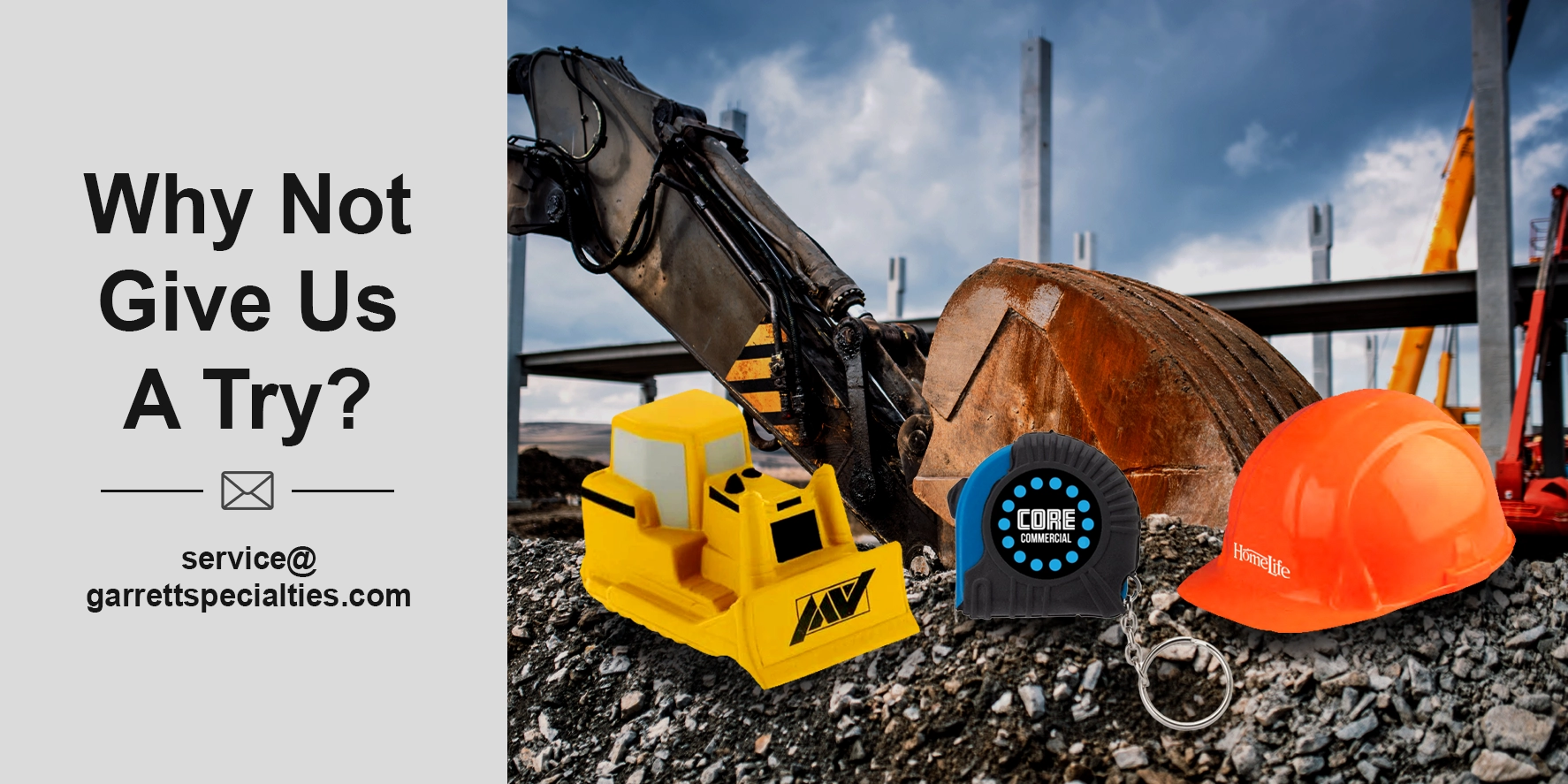 Custom construction gifts and promotional items for contractors, builders, project teams, employee recognition, client appreciation and construction industry events