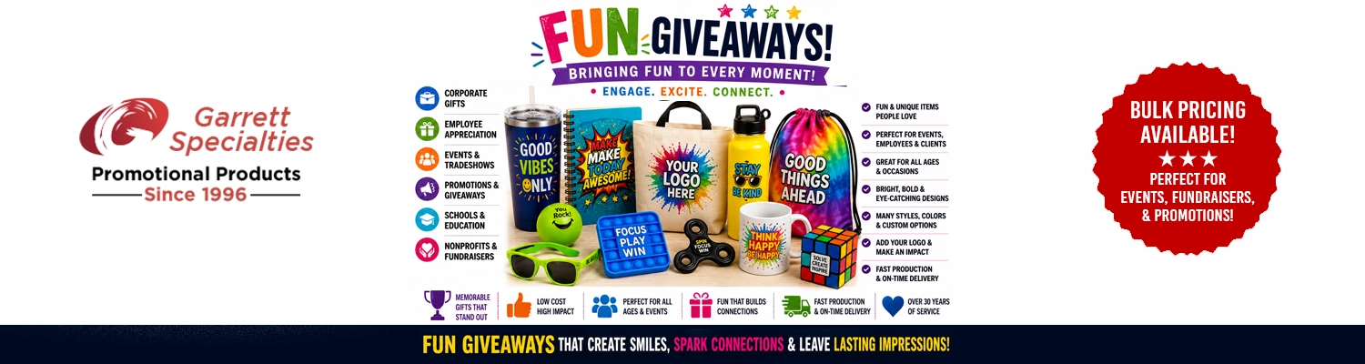 Custom fun giveaways and unique promotional novelty items printed with logo