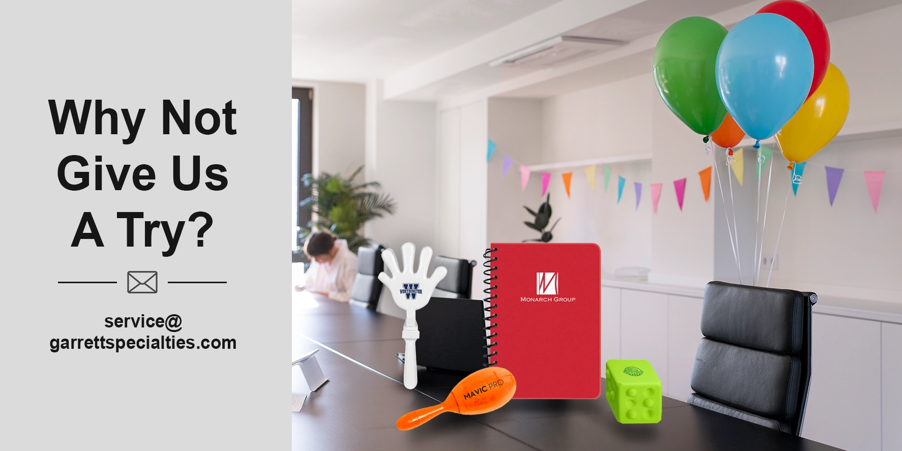 Company events and celebrate milestones with custom party supplies and branded promotional gifts tailored for every workplace occasion.