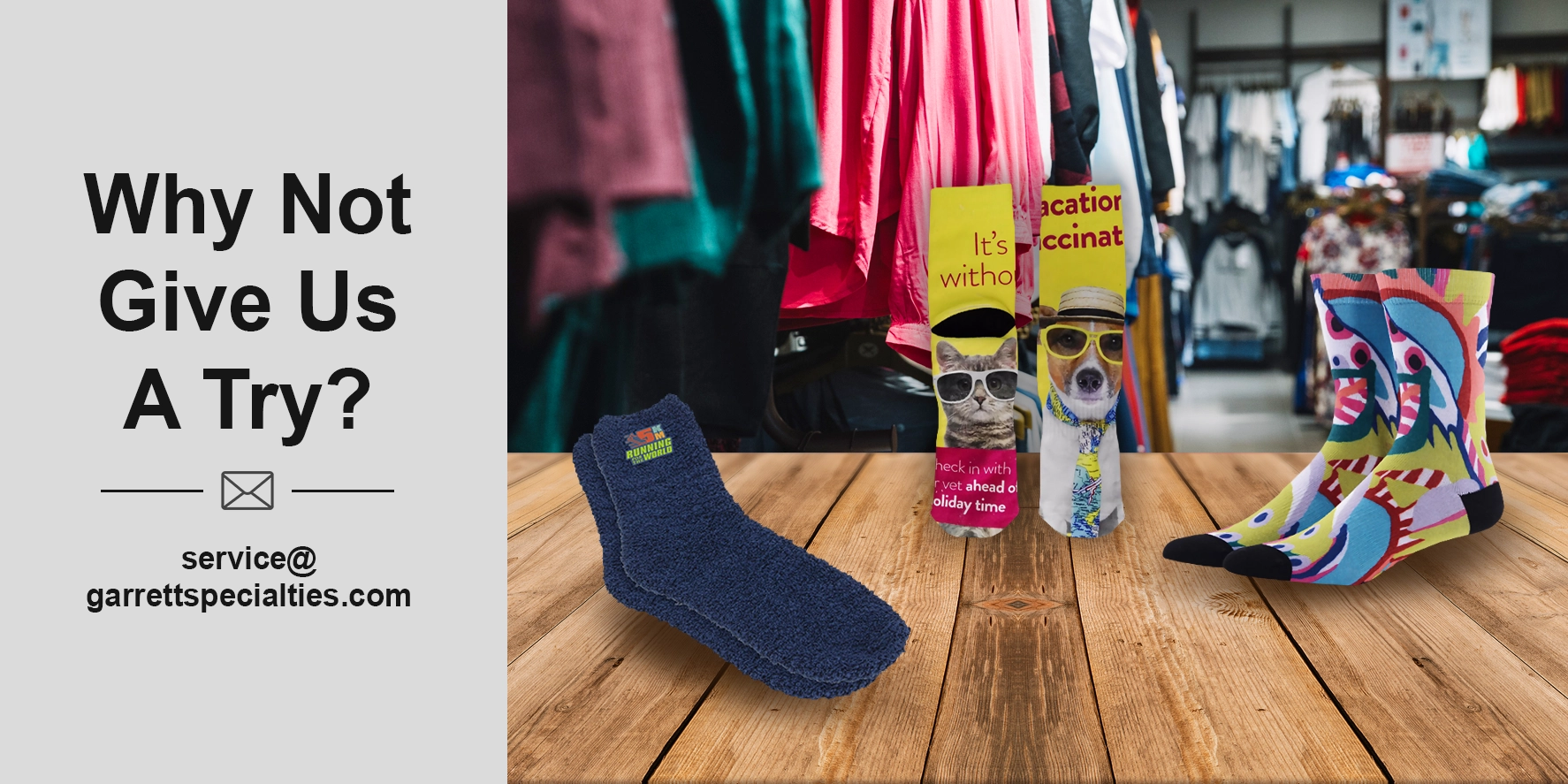 Custom socks personalized with company, school or team logos