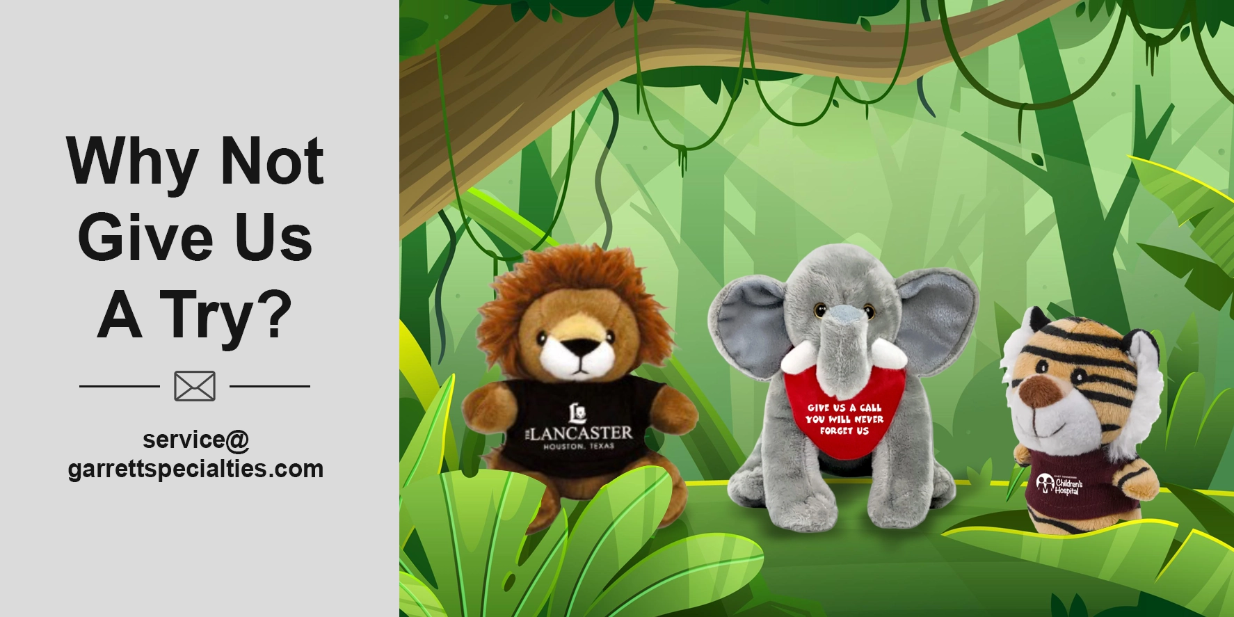 Promotional Stuffed Wild Animals Customized "Popular Promotional Wildlife stuffed animals and Customizable Jungle & Zoo Animals educate and entertain wildlife conservation organizations' gifts at zoos let your logo be something to roar about realistic animals. schoolmmascots