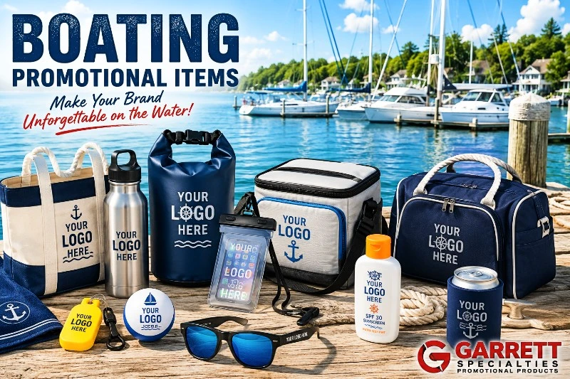 Custom boating promotional products Custom boating promotional products with logo including coolers, dry bags, water bottles, and marine accessories