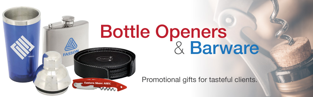Bottle Openers and Barware Accessories Promotional Bottle Openers and Custom Barware Accessories