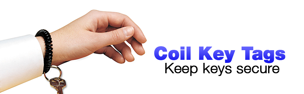 Wrist Coil Key Tags Coil spiral keychains that stretch over your wrist
