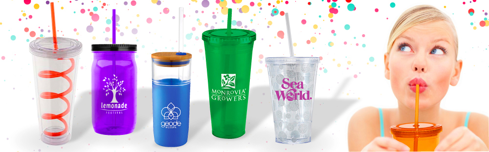 Tumblers and Straws Custom Cups with Straws