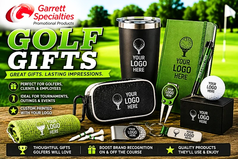 Custom Golf Gifts Custom golf gifts with logo including executive gift sets, golf accessories, drinkware, towels, and tournament giveaways