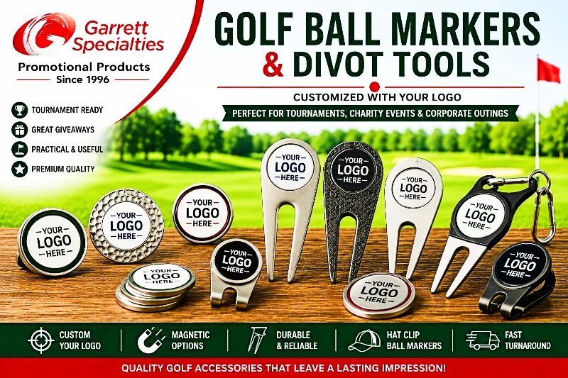Custom Golf Ball Markers & Divot Tools with Your Logo Custom golf ball markers and divot tools with your logo for tournaments, corporate outings, country clubs, and giveaways