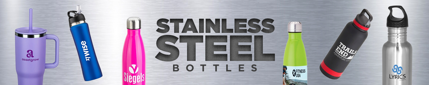 Custom promotional stainless steel bottles in bulk with logo