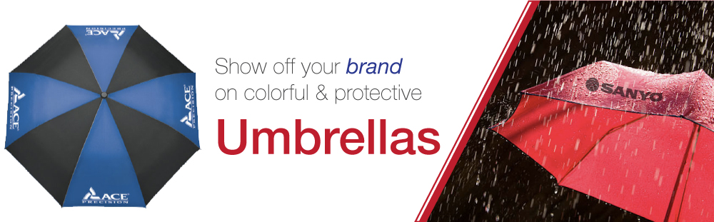 Promotional Umbrellas Protect against the rain or sun with custom umbrellas