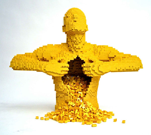 Yellow by Nathan Sawaya - Photo from BrickArtist.com