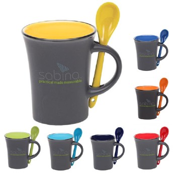 Promotional soup mugs with spoon