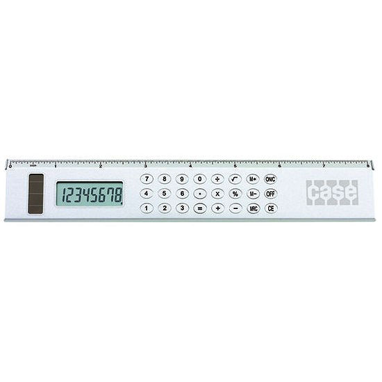 Promotional Aluminum Solar-Powered Ruler Calculator