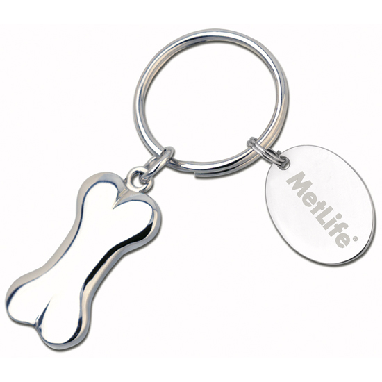 Promotional Silver Dog bone Key Holder
