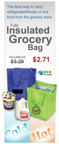 Fully Insulated Grocery Bag, Promotional Shopping Reusable Tote Bags