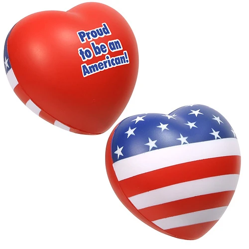 Promotional Patriotic Valentine Heart Stress Reliever