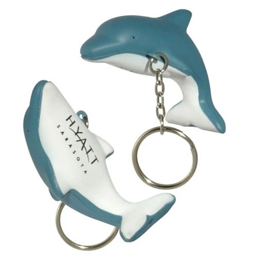 Promotional Dolphin Key Chain Stress Ball