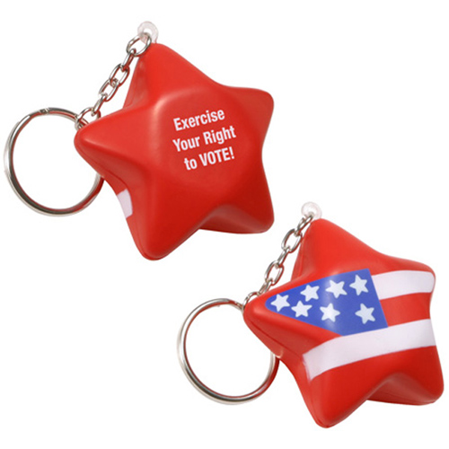 Promotional Patriotic Star Stress Reliever Key Chain