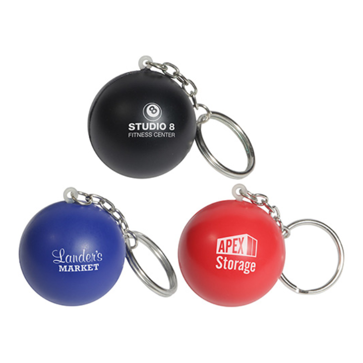 Promotional Round Ball Stress Reliever Key Chain