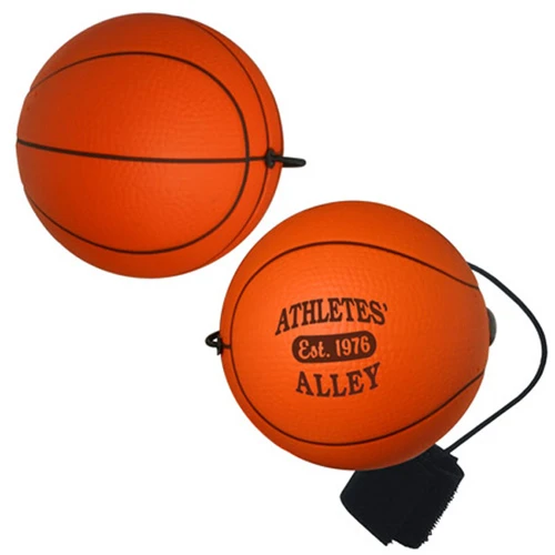 Promotional Basketball Bungee Yo-Yo Stress Ball
