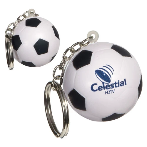 Promotional Soccer Ball Key Chain Stress Ball