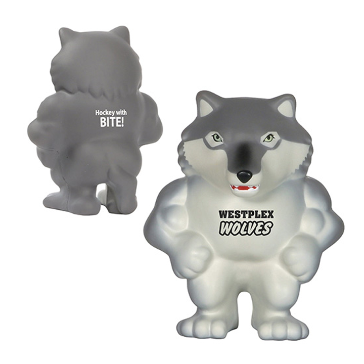 Promotional Wolf Mascot Stress Ball