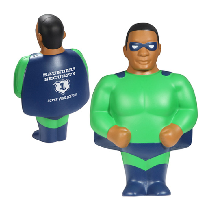 Promotional African American Super Hero Stress Ball