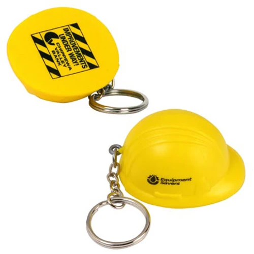 Promotional Hard Hat Key Chain Stress Reliever