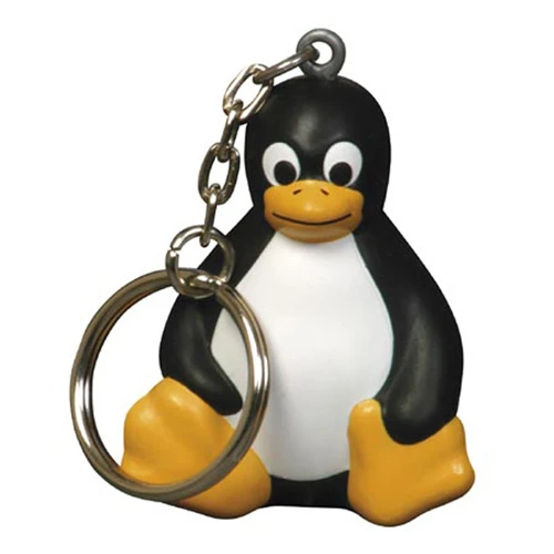 Promotional Sitting Penguin Key Chain Stress Reliever