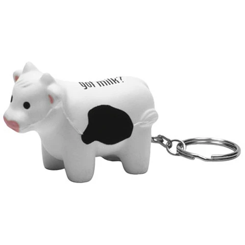 Promotional Milk Cow Key Chain Stress Ball