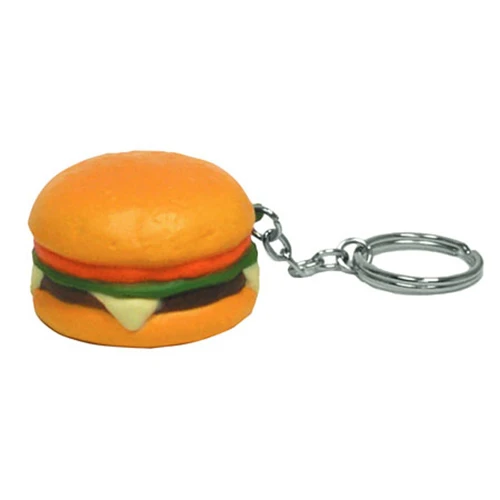 Promotional Hamburger Key Chain Stress Ball