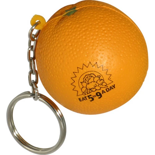 Promotional Orange Key Chain Stress Reliever