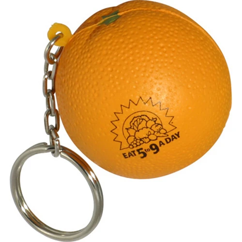 Promotional Orange Stress Reliever Key Chain