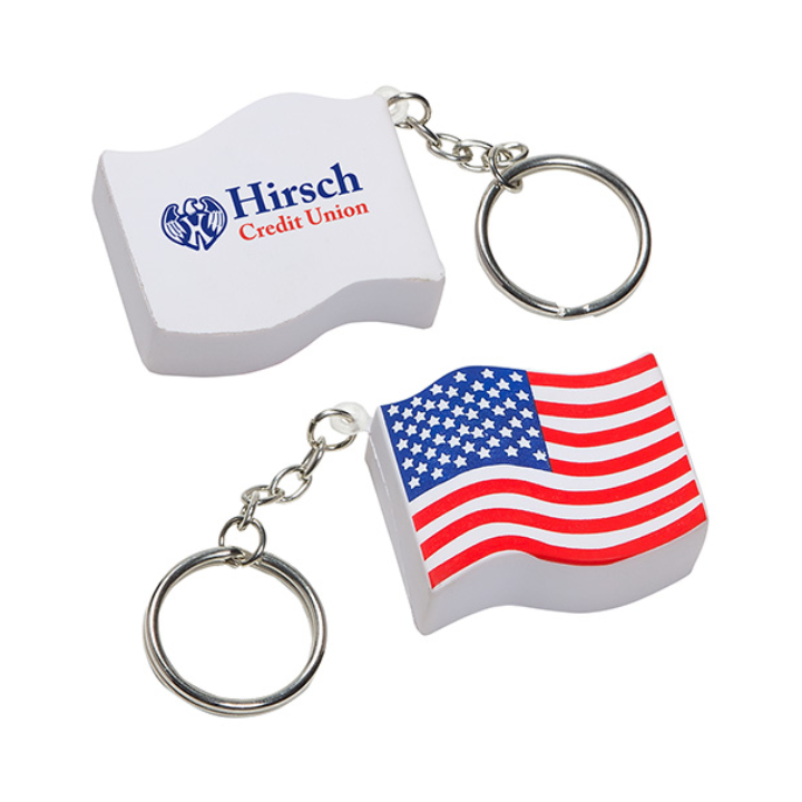 Promotional US Flag Stress Reliever Key Chain