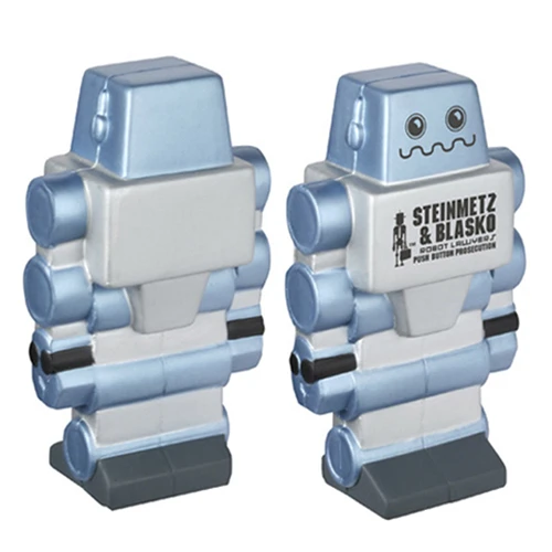 Promotional Silver Robot Stress Reliever