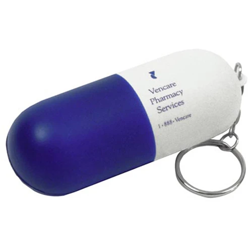 Promotional Capsule Key Chain Stress Reliever