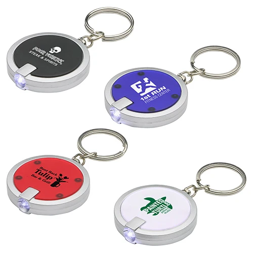 Promotional Round Simple Touch LED Key Chain