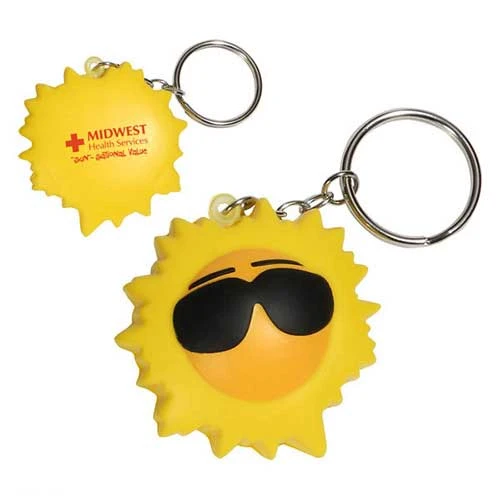 Promotional Cool Sun Key Chain Stress Reliever