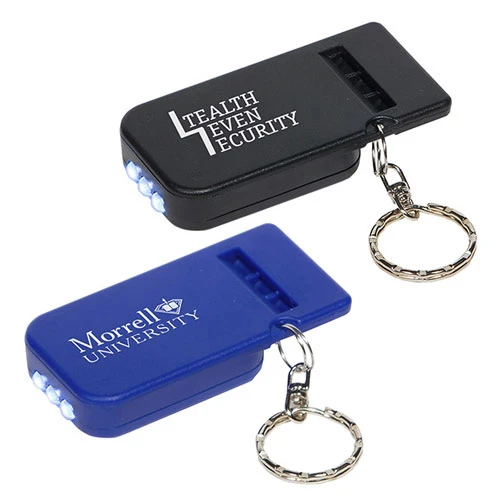 Promotional Solar Powered Light & Whistle Key Chain