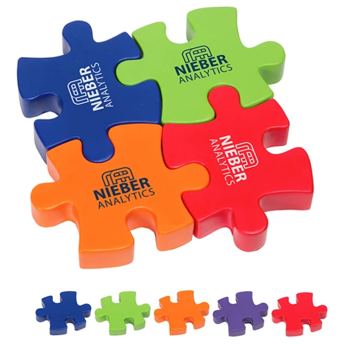 Promotional 4-Piece Connecting Puzzle Set Stress Reliever