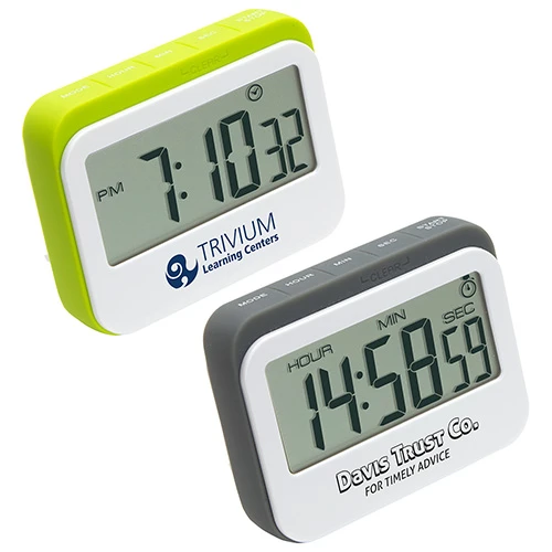 Promotional Soft Touch Widescreen Kitchen Timer/Clock 